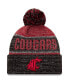 ფოტო #3 პროდუქტის Men's Crimson Washington State Cougars Team Freeze Cuffed Knit Hat with Pom