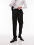 Фото #3 товара Topman wool mix slim suit trouser in black