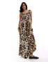 Фото #1 товара JDY shirred top maxi dress in leopard print