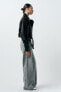 Фото #8 товара Укороченная куртка из искусственной кожи в байкерском стиле ZARA
