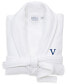 Фото #1 товара Personalized 100% Turkish Cotton Waffle Terry Bathrobe with Satin Piped Trim - Dark Gray