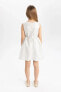 Kız Çocuk 23 Nisan Beyaz Kolsuz Elbise A1533A824SM