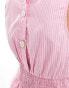 Фото #4 товара River Island smock top in pink and white stripe