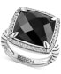 ფოტო #1 პროდუქტის EFFY® Onyx & White Topaz (5/8 ct. t.w.) Statement Ring in Sterling Silver