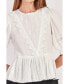 Фото #2 товара Women's Embroidered Blouse with Scalloped Hem