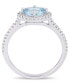 Фото #3 товара Кольцо Macy's Aquamarine and Diamond Halo_lens888