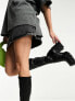 ASOS DESIGN Command heeled knee boots in black