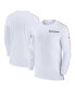 Men's White Denver Broncos Sideline Coach UV Performance Long Sleeve T-Shirt