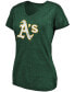 ფოტო #2 პროდუქტის Women's Plus Size Heathered Green Oakland Athletics Core Weathered Tri-Blend V-Neck T-shirt