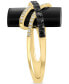 ფოტო #4 პროდუქტის EFFY® Onyx & Diamond (3/8 ct. t.w.) Orbital Statement Ring in 14k Gold