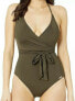 Фото #1 товара Vince Camuto Women's 236279 V-Neck Wrap Tie One-Piece Swimsuit Size 10