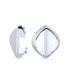 Фото #1 товара Minimalist Oval Concave Clip On Earrings For Women Non Pierced Ears Sterling Silver Alloy Clip