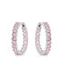 ფოტო #1 პროდუქტის Square Cubic Zirconia Princess Cut CZ Inside Out Statement Hoop Earrings For Women Prom 1.25 Diameter