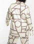 Фото #6 товара 4th & Reckless Plus satin button front shirt co-ord in cream print