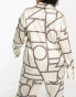 4th & Reckless Plus satin button front shirt co-ord in cream print Cream Print, США 16 - фото #6