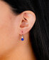 ფოტო #4 პროდუქტის 6mm Pave Crystal Ball Drop Wire Earrings in Sterling Silver