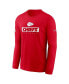 Фото #3 товара Men's Red Kansas City Chiefs Sideline Performance Long Sleeve T-Shirt