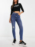 Фото #2 товара JJXX Vienna premium high waisted distressed skinny jeans in mid blue