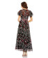 Фото #2 товара Women's Embellished Butterfly Tea Length A Line Dress