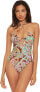 Becca by Rebecca Virtue 288922 Women's Halter One Piece Swimsuit Multi S