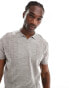 ASOS DESIGN relaxed boxy knitted polo shirt with vertical panels in ecru