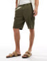 Threadbare cargo linen shorts in khaki Зеленый, W38 - фото #1