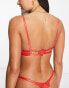 Фото #4 товара Bluebella Grace delicate eyelash lace non padded balconette bra in red