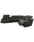 Фото #6 товара Sebaston 6-Pc. Fabric Sectional with 2 Power Motion Recliners and 2 USB Consoles, Created for Macy's
