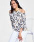 Фото #3 товара Women's Cold-Shoulder Top, Created for Macy's