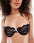 Фото #4 товара Wild Loves Exclusive lace bra with contrast bow detail in black