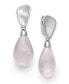 ფოტო #1 პროდუქტის Mother of Pearl and Rose Quartz 21x25mm Drop Earrings in Sterling Silver