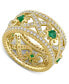 ფოტო #1 პროდუქტის Emerald (3/8 ct. t.w.) & Diamond (7/8 ct. t.w.) Filigree Openwork Ring in 14k Gold