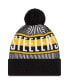 Фото #2 товара Youth Boys Black Pittsburgh Steelers Striped Cuffed Knit Hat with Pom