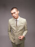 Фото #1 товара Topman slim double breasted suit jacket in light khaki