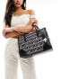 Фото #1 товара DKNY Perri monogram logo tote bag in black and white