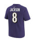 ფოტო #3 პროდუქტის Big Boys Lamar Jackson Purple Baltimore Ravens Player Name and Number T-shirt