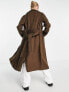 Фото #4 товара Object wool blend trench coat in brown