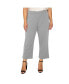 ფოტო #1 პროდუქტის Plus Size High Waist Stretch Crepe Crop Pants