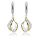 Silver bicolor earrings with zircons SVLE0246SH8BK00