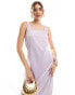 Фото #3 товара Vero Moda satin square neck slip midaxi dress in pastel lilac