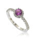 Фото #1 товара Pink Sapphire & Lab-Grown White Sapphire Petite Halo Bridal Ring in Sterling Silver by Suzy Levian