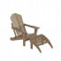 Фото #3 товара Classic Folding Adirondack Chair with Footrest Ottoman Set