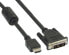 Фото #1 товара InLine HDMI-DVI Cable 19 Pin male / 18+1 male + ferrite choke black 1.8m