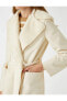 Фото #5 товара Пальто женское Koton С кошачьим воротником и поясом, длинное, с карманами, вельветовое