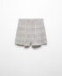 ფოტო #5 პროდუქტის Women's Check Print Pleated Shorts