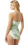 Фото #2 товара Michael Kors 293630 Camo One Shoulder One-Piece Army Green Swimsuit Size 4