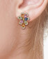 ფოტო #2 პროდუქტის EFFY® Multi-Sapphire (2-1/2 ct. t.w.) & Diamond (1/5 ct. t.w.) Flower Stud Earrings in 14k Gold
