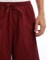 ASOS DESIGN oversized balloon parachute trouser in burgundy