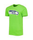ფოტო #3 პროდუქტის Men's Charcoal and Neon Green Seattle Seahawks Meter T-shirt and Shorts Sleep Set