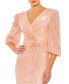 Фото #2 товара Women's Sequined Faux Wrap Puff Sleeve Gown